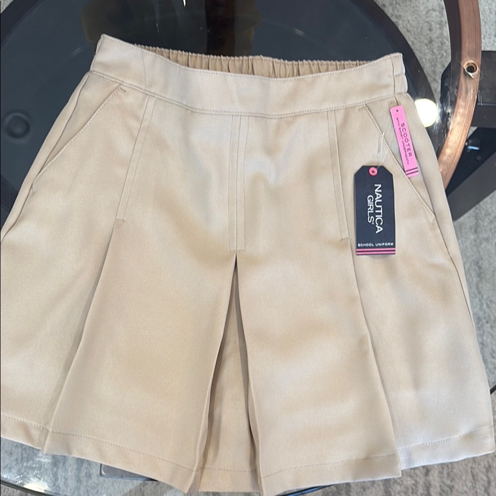 Nautica Tan Skorts with Pleated Front Design